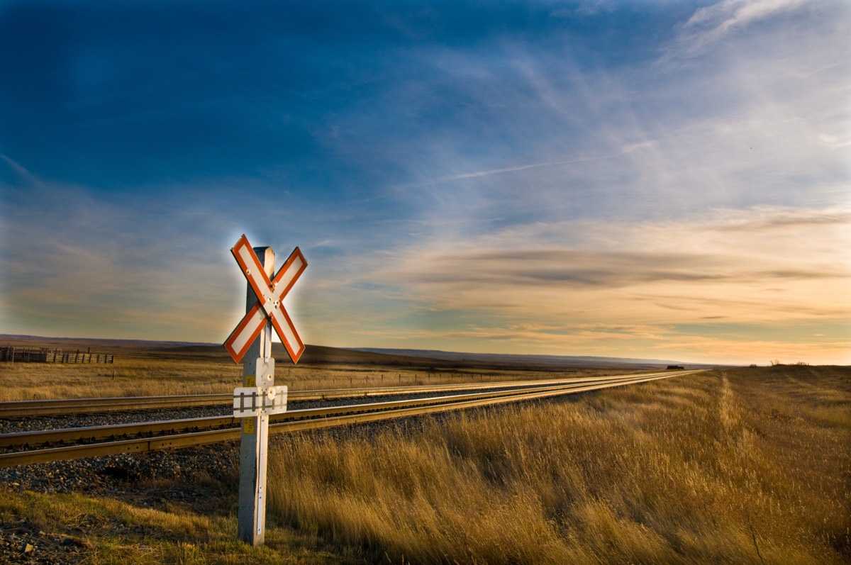 Prairie railway crossing